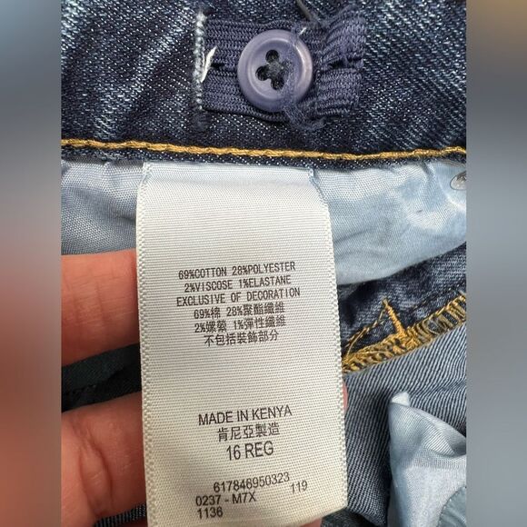 Levis High Rise Ankle Straight Raw Hem Jeans Girls 16 Adjustable Waist band - Picture 4 of 8